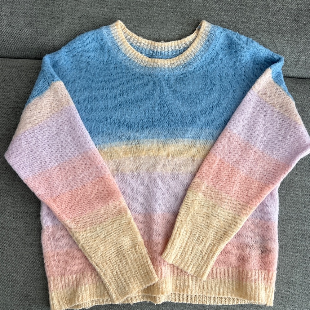 ISABEL MARANT ETOILE Blue Pink Mohair Gradient Women's Sweater sz 38